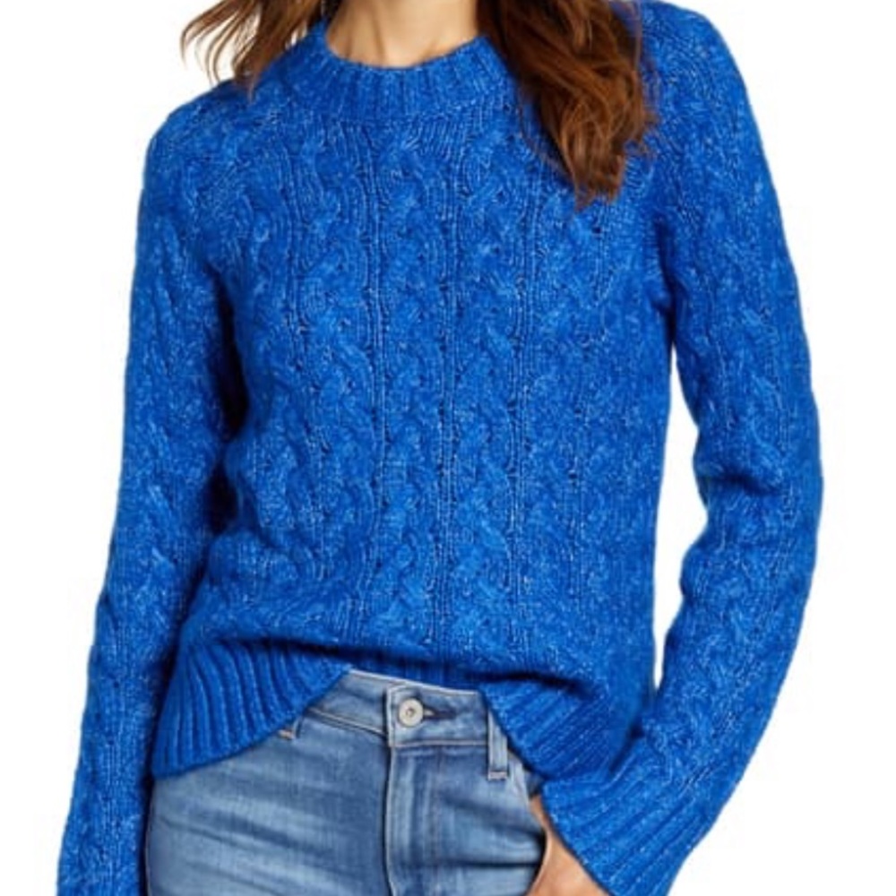 Lucky Brand Royal Blue Cable Knit Sweater